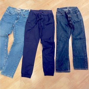 Levi’s 502 27 x 27.   Vans size 16   izod joggers size 16
